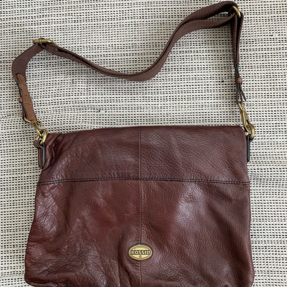 Fossil Handbags - Fossil Brown Leather Crossbody Bag